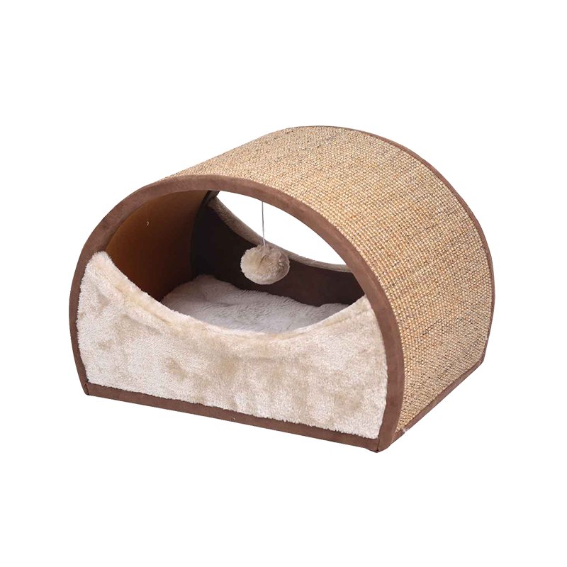 Caja de sisal para gatos con juguete